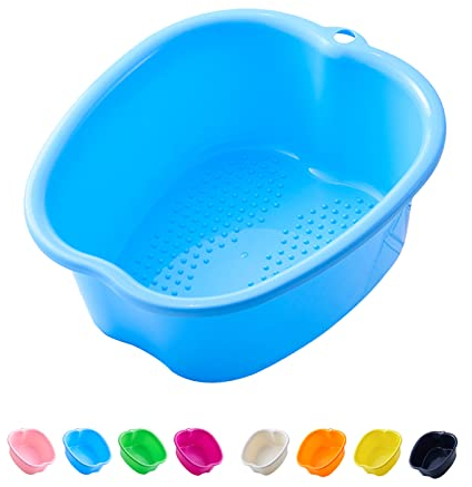 AXLOFO® Großes Fußbadewannenschüssel, Dickes Stabiles Kunststoff-Fußbecken Fussbadewanne Für fußbad Spa und fussbad massage Pediküre, Hornhaut, Nagelhaut und Entgiftung (Fußbecken-blue)