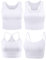 BOAO Bauchfreies Oberteil für Damen, Basic-Tops, Workout-Tops, Spaghettiträger-Tank-Tops, ärmellos, Racerback, Cami für Sport, Fitnessstudio, 4-teilig, Weiss/opulenter Garten, Mittel