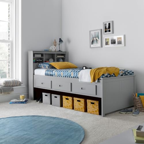 happybeds Wooden Day Bed, Veera Grey Wooden Day Bed