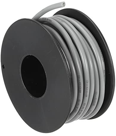 sourcing map 16 Gauge Wire Silicone Wire 16AWG Electrical Wire Stranded Wire Tinned Copper Wire High Temperature Hookup Wire Grey 7.5m/25ft for Car Model Manipulator Electric Appliances
