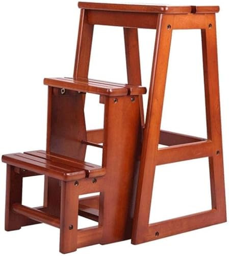 MAVERY Leiter-Klapp-Tritthocker, tragbares Blumenregal, multifunktionaler 3-Stufen-Leiterhocker, Treppenhocker, Treppenstühle, Küche, Badezimmer, Büro, Holz, klappbare Trittleiter (Höhe 6