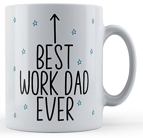 Father Fox - Mug humoristique en céramique avec inscription « Best Work Dad Ever » - 25 ml