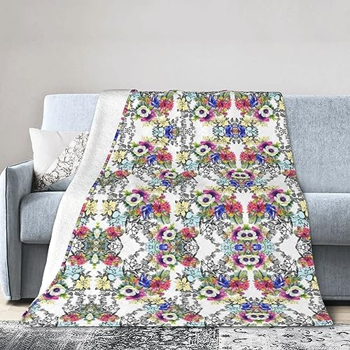 Lebendige, bunte Garten-Fleecedecke, ultraweich, perfekt für Bett, Sofa, Camping, kalte Filmabende und Reisen