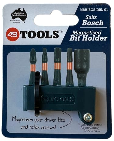 48 Tools Magnetischer Bithalter für Bosch Akkuschrauber | Blau – Robustes Kunststoff-Design | Präzise Bithalterung | Ideal für professionellen Einsatz