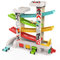 TOP BRIGHT Jouet Garage Voiture Bois pour Enfant 1 an,Jouet Rampe de Course en Bois avec 4 Voitures,Cadeau Educatif pour Garçon 2 Ans