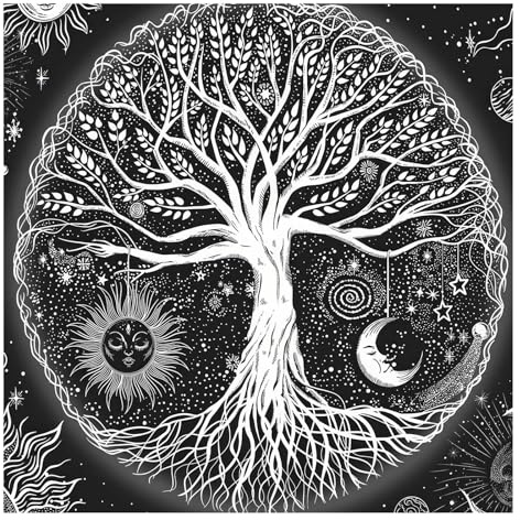 QRONCES Indian Consigners Lebensbaum Altar Tischdecke Lebensbäume Ritual Spirituelles Tuch Für Tarot Tischdecke 50/75 cm Altar Tischdecke Für Spirituelle Baumwolle