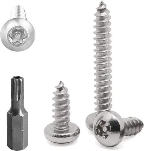 FarDeer Tornillo de fijación de acero M6 inoxidable tornillo de chapa de Seguridad torx tornillo de chapa de Seguridad tornillo de plata antirrobo y a prueba de manipulación. (M6*30mm * 30pcs)
