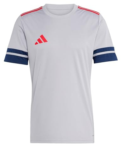 Adidas Homme SQUADRA25 Jersey Short Sleeve, Glory Grey/Team Navy Blue 2/Pure Ruby, L
