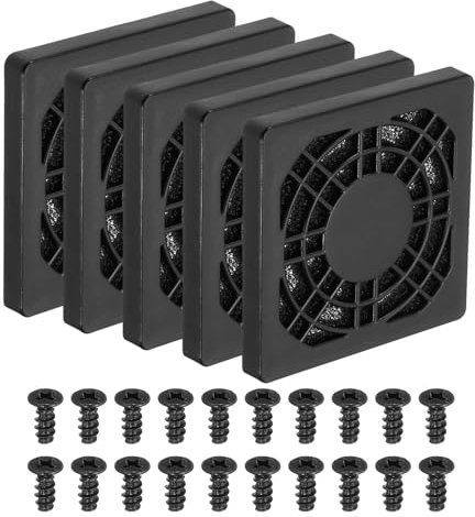 PATIKIL 60mm Fan Grill with Screws, 5 Pack ABS Resin Frame Ventilator Grill Protector Mesh Dustproof Case Cover for Computer PC, Black