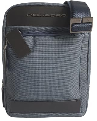 PIQUADRO Umhängetasche Herren Leder und Stoff Avio
