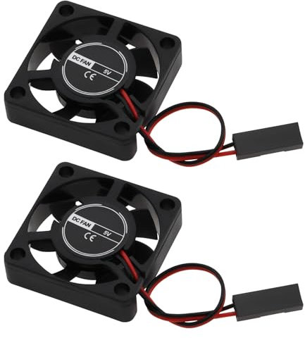 YINETTECH 2PCS 30mm x 30mm x 7mm Brushless Cooling Fan 5V 0.15A Oil Bearing Fan 2Pin Cconnector 3007 3007S 7 Blades Cooling Fan Black