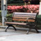 Parkstuhl, Sitzbank mit Rückenlehne for die Terrasse im Freien, Metallbank, verdickte Bank, Gartenstuhl