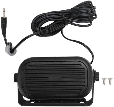 Diyeeni Haut-Parleur Externe de Voiture de 3,5 Mm, Son Clair et Puissant, Résistant aux Chocs, Résistant à l'usure, Compatible avec Les Radios, Longueur de Câble de 4,5 M, Installation