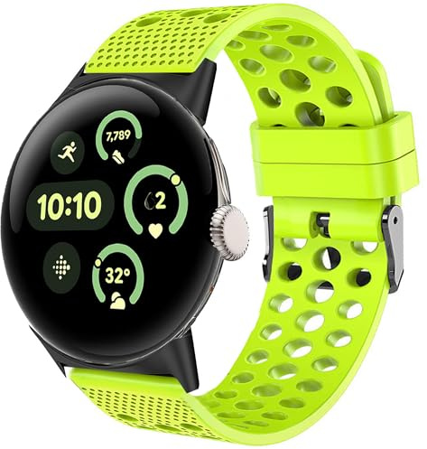 Blueshaweu Armband Kompatibel mit Google Pixel Watch 3, Sport Silikon Classic Ersatz Uhrenarmband für Pixel Watch 3 (45mm)/ 3 (41mm)/2/1