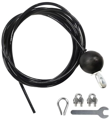 GEMMAHW Fitness Pulley Cable, 3 Meter Cable Pulley System Home Gym, Adjustable Fitness Cable for Pulley Machine Accessories, 5mm Heavy Duty Replacement Pulley Cable for Home Gym