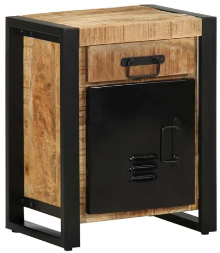 vidaXL Nachttisch 40x30x50 cm Raues Mango-Massivholz, Beistelltisch, Bettschrank, Nachtkommode, Nachtschrank, Betttisch, Nachtkonsole, Ablagetisch