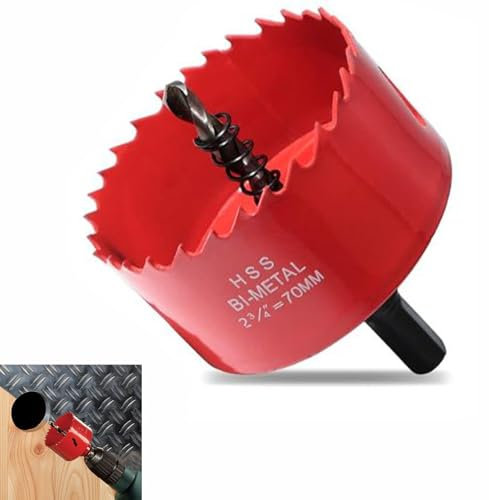 27mm Hole Saw with Quick Change Arbor, Hole Drilling Cutter HSS BI-Metal for Wood, Plywood, PVC, Drywall and Metal Sheet
