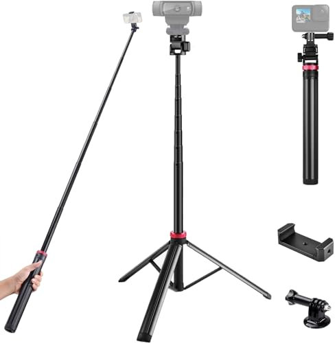 Webcam-Stativ für Elgato Razer Logitech Webcams, iPhone, Samsung, kompatibel mit GoPro-Action-Kameras, 200,3 cm (81 Zoll)