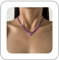 Yheakne Collana girocollo con perline viola vintage Collana con ciondolo a cuore smaltato Collana con piccole perle di riso a catena Collana a catena con perline viola Gioielli per donne