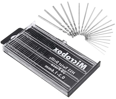 Mini Micro Drill Bit Set,20 PCS Twist Drill DIY Kit 0.3-1.6 Mm Hss Micro Twist Drills Bit Micros Steel Model Precision Drills for Plastic Wood Soft Metal