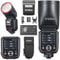 Godox V100S Flash V100-S Round Head Touch Screen Flash, 100Ws Global Shutter Flash Sync 1/80000, 1/8000 HSS, Built-in Lithium Battery, 10 Level LED Modeling Lamp, for Sony Camera(Godox V100S)