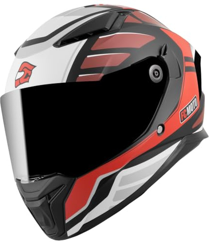 FC-Moto FF130SV Cavion Helm, schwarz matt/rot, 2XL