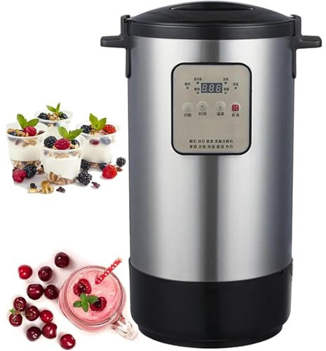 12L Yogurtera Automática, Máquina de Fermentación Comercial con Temperatura Ajustable y Control de Tiempo, Máquina de Yogurtera de Acero Inoxidable,18L