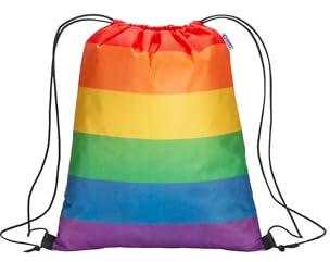 Yuhu Regenbogen Turnbeutel mit Kordelzug, Sportbeutel mit Streifen Design, Mehrfarbig