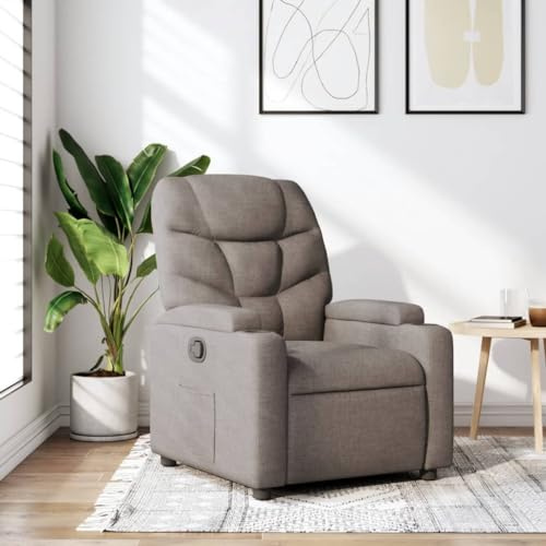 ACAGALA Relaxsessel Fernsehsessel Einzelsofa Ruhesessel mit Manuell Liegefunktion, Liegesessel aus Leinenstoff, Taupe