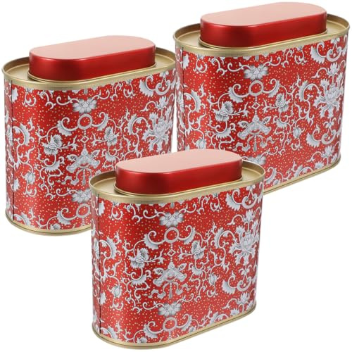VILLCASE 3Er-Set Teedose Für Losen Tee Luftdichte Teedosen Mit Deckel Aus Weißblech Teebehälter Für Tee Kaffeebohnen Zucker Lose Blatttee Aufbewahrung Für Küche Und Reise 5.51 X 2.95 X 4.72 in