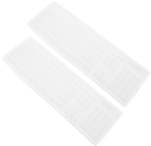 OUNONA 2 STÜCK Silikon Tastatur Schutzfolie Transparent für Ultra dünne Staubdichte Tastaturabdeckung Flexible Langlebige Tastaturhaut Passgenau für Desktop Computer