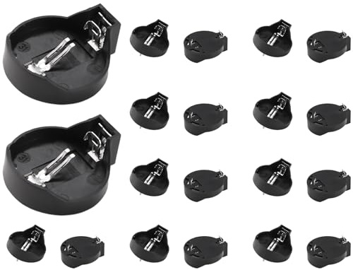 Ujjdwiurgh 3V CR2032 CR2025 button cell battery holder adapter black 20 pieces