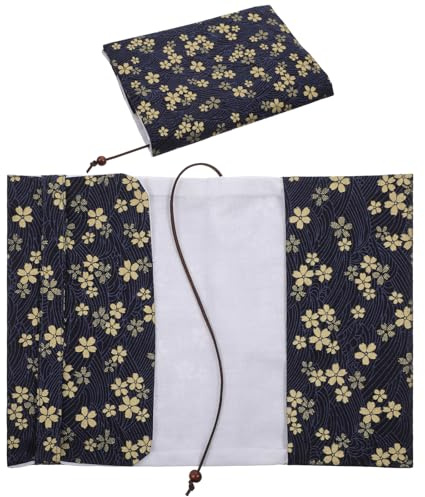 WJIAAA Book Covers for Paperbacks,Book Cover Protector Adjustable Fabric Fit A5 Size Paperbacks for Hardcover Softcover Novels Protection Dark Blue 5.5x8.2 Inch