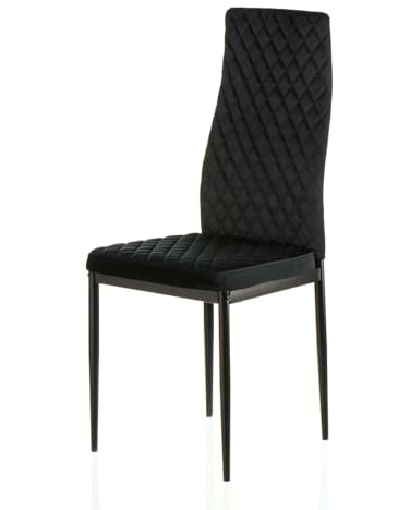 Special4You Inspiration Esszimmerstühle Sessel Küchenstuhl Polsterstuhl Wohnzimmerstuhl und Büro, Sitzfläche aus Samt, Metallbeine, Schwarz