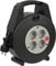 Brennenstuhl Vario-Line enrollacables doméstico con 4 enchufes (cable de 15 m, alargador enrollable, protección de corte térmico) negro/gris