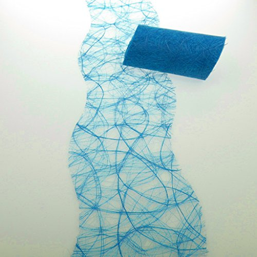 Sizoweb Tischband - 25 Meter Rolle + 100 Deko Herzen - gespiegelt - Gratis (12,5cm, Mittelblau)
