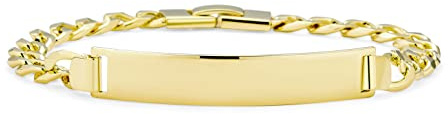 Bling Jewelry ID-Armband mit graviertem Namen, zart, vergoldet mit 18 Karat Gold, für Frauen und Mädchen mit kleinen 12,7 cm großen Puppen
