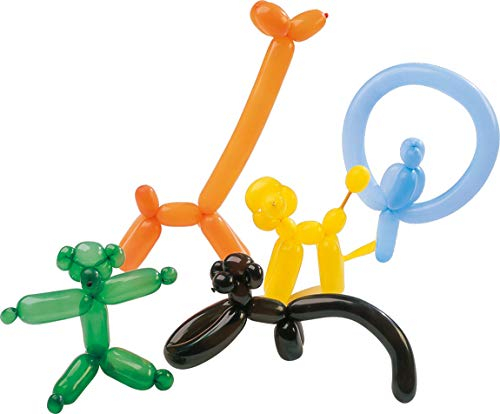 Amscan INT996551 - Latex Modellierballons mit Pumpe, 10 Stück, ca. 120 cm lang, farbig sortiert, Luftballon