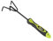 Xclou Griffe piocheuse de jardin jaune et noire - Cultivateur de jardin avec manche ergonomique - Petite griffe à fleurs 3 dents - Outil de jardin multifonction