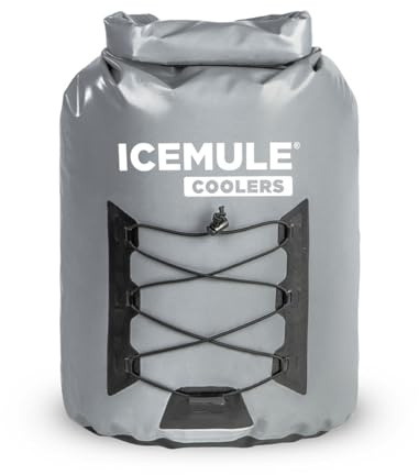 ICEMULE Pro Large Collapsible Backpack Cooler Hands Free, Waterproof, All Day Cooling, Soft Sided Cooler for Hiking, Camping, Fishing & Picnics, Fits 24 Cans + Ice, Grey