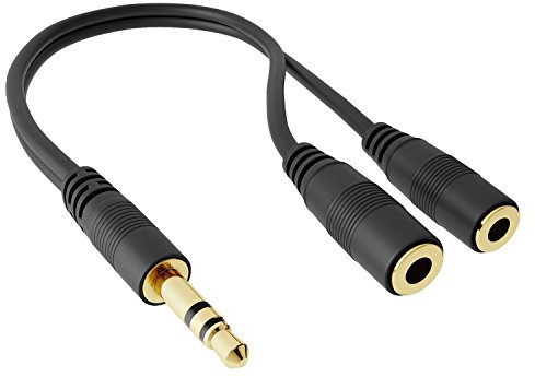 AKORD® Gold 3.5mm Headphone Splitter Jack Male to 2 Dual Female Cable lead audio Y-SPLITTER