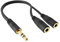 AKORD® Gold 3.5mm Headphone Splitter Jack Male to 2 Dual Female Cable lead audio Y-SPLITTER