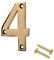 Merriway BH04230 Solid Brass Number Polished and Lacquered Number 4, 75 mm, 3 inch