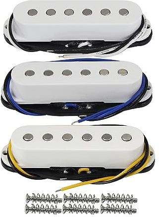 FLEOR Micro Alnico 5 ST à bobine unique pour guitare électrique ST SQ Blanc