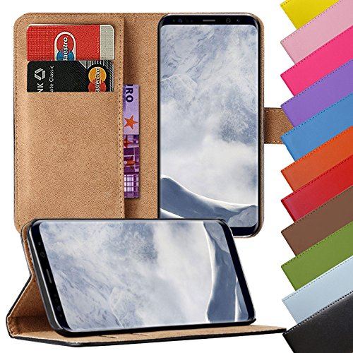 Eximmobile - Book Case Handyhülle für Samsung Galaxy J7 (2017) in Braun mit Kartenfächer Schutzhülle aus Kunstleder Handytasche als Flip Case Cover Handy Tasche Etui Hülle Kunstledertasche