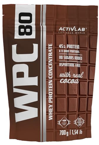 Activlab WPC 80 STANDARD 700g, Proteinpulver, Muskelaufbau, Fettreduktion, Molkenproteinkonzentrat, Effektiver Muskelzuwachs & Regeneration | 73,4g Protein pro 100g, Milchschokolade
