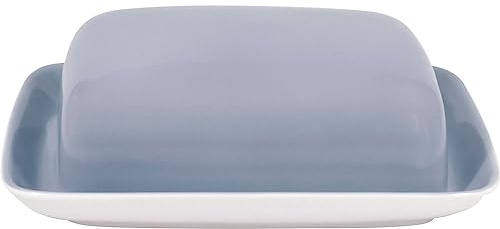 KAHLA Pronto Colore Butterdose, eckig stormy blue|blau-graue Butterdose aus Porzellan