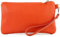 modamoda de T193 Damen Leder Clutch Handgelenktasche Kosmetiktasche Klein handmade in Italy, Farbe:Rotorange