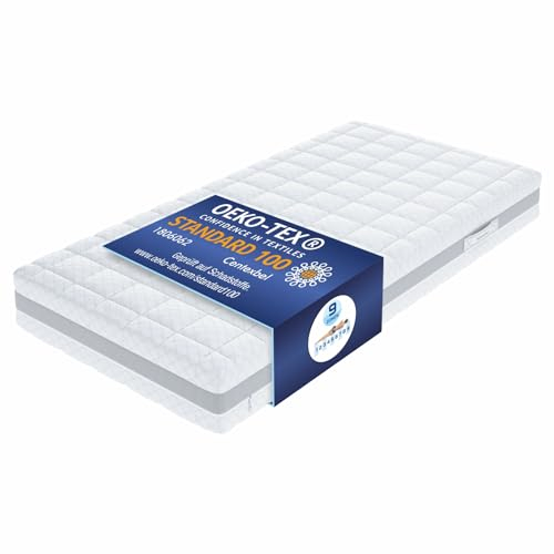 Matratzen Perfekt 9-Zonen Taschenfederkern Hamburg Deluxe – 80 x 200 cm Härtegrad H4 hart Höhe 23 cm hoher Punktelastizität waschbarer Bezug (60°C)