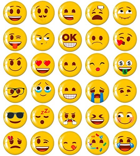 MORCART 30 Stück Emoji Magnete für Kühlschrank Dekorative Magnete Schulschränke Büro Kabine Magnettafel Küche Klassenzimmer Whiteboard Lustige Süße Magnete Geschenke für Erwachsene Kinder